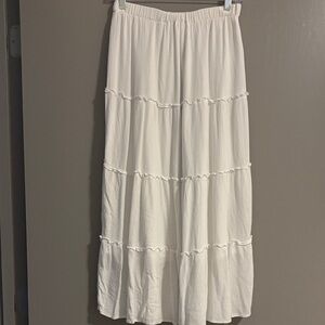 White Tiered Maxi Skirt